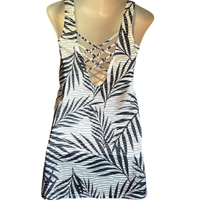 Portocruz  Leaf Print Swim Cover-Up - Small